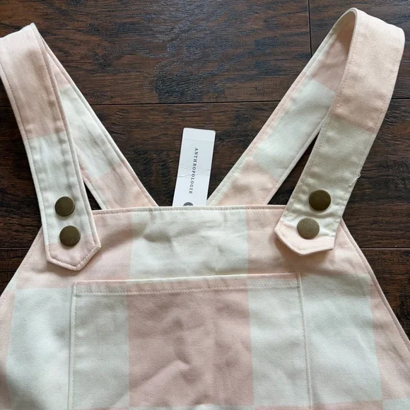 Anthropology Checkered Overalls Cotton Hipster Hippie Romper Hutch Shorts - Picture 13 of 14